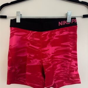 Nike Women's Pink and Black Athletic Shorts